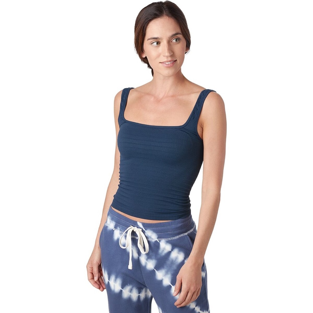 Intimately Free People M navy blue square one seamless cami tank